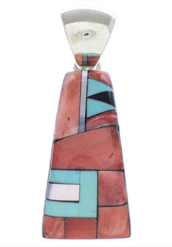 Southwest Sterling Silver And Multicolor Slide Pendant EX30633